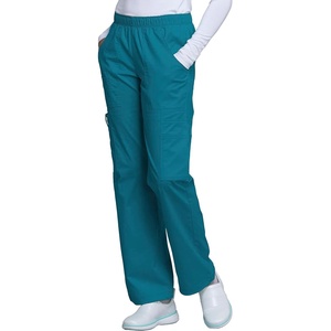 Cherokee Core Stretch Scrub Pants for Women Cargo Pull-On Mid Rise(Caribbean Blue)