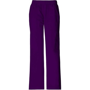 Cherokee Core Stretch Scrub Pants for Women Cargo Pull-On Mid Rise(Eggplant)