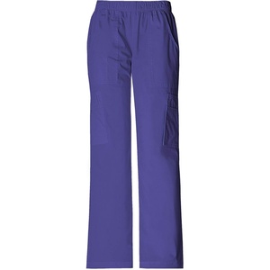 Cherokee Core Stretch Scrub Pants for Women Cargo Pull-On Mid Rise(Grape)