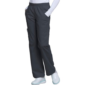 Cherokee Core Stretch Scrub Pants for Women Cargo Pull-On Mid Rise(Pewter)