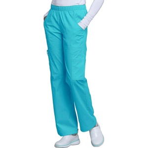 Cherokee Core Stretch Scrub Pants for Women Cargo Pull-On Mid Rise(Turquoise)