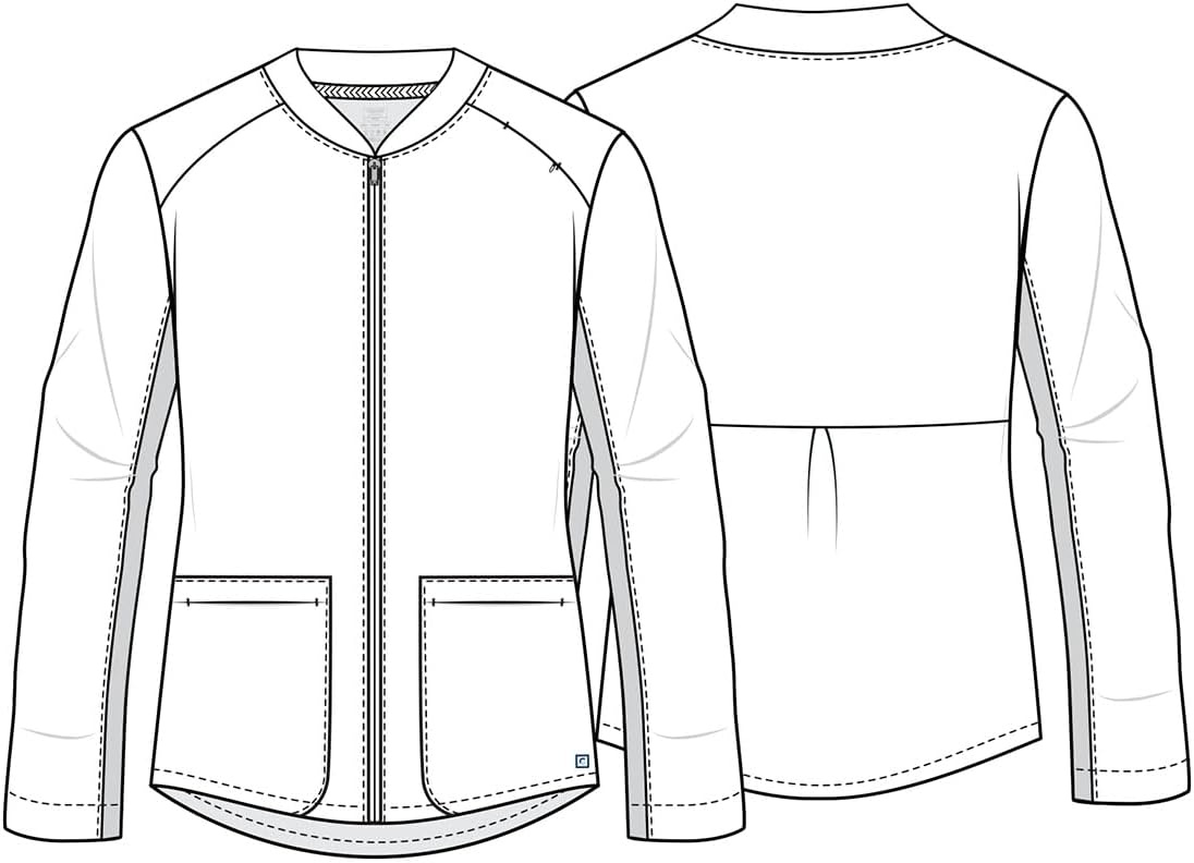 image:imageCherokee Atmos Scrub Jacket for Women Shirttail Hem 2 PocketsCiel
