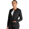 Cherokee Atmos Scrub Jacket for Women Shirttail Hem 2 Pockets(Black)