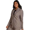 Cherokee Form Warm Up Scrub Jacket for Women Zip Front Mock Neck(Iron)