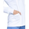 Cherokee Rev Tech Warm Up Scrub Jacket for Women Zip Front 4 Pockets(White)