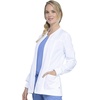 Cherokee Rev Tech Warm Up Scrub Jacket for Women Zip Front 4 Pockets(White)