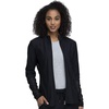 Cherokee Form Warm Up Scrub Jacket for Women Zip Front Mock Neck(Black)
