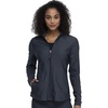 Cherokee Form Warm Up Scrub Jacket for Women Zip Front Mock Neck(Pewter)