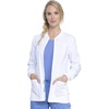 Cherokee Rev Tech Warm Up Scrub Jacket for Women Zip Front 4 Pockets(White)