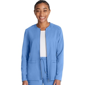 Cherokee Atmos Scrub Jacket for Women Shirttail Hem 2 Pockets(Ciel)