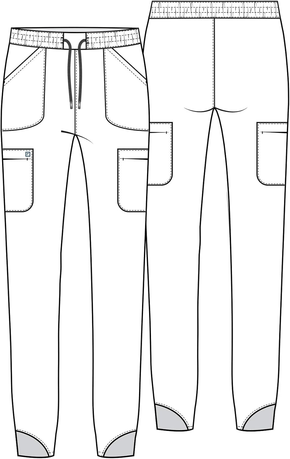 image:imageCherokee Atmos Mid Rise Scrub Pants for Women PullOn Jogger 4 PocketsCiel