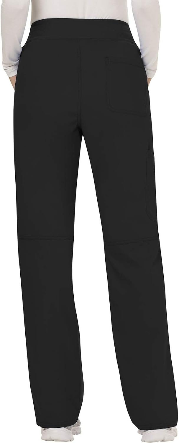 image:imageCherokee Womens Mid Rise Straight Leg Pullon PantBlack