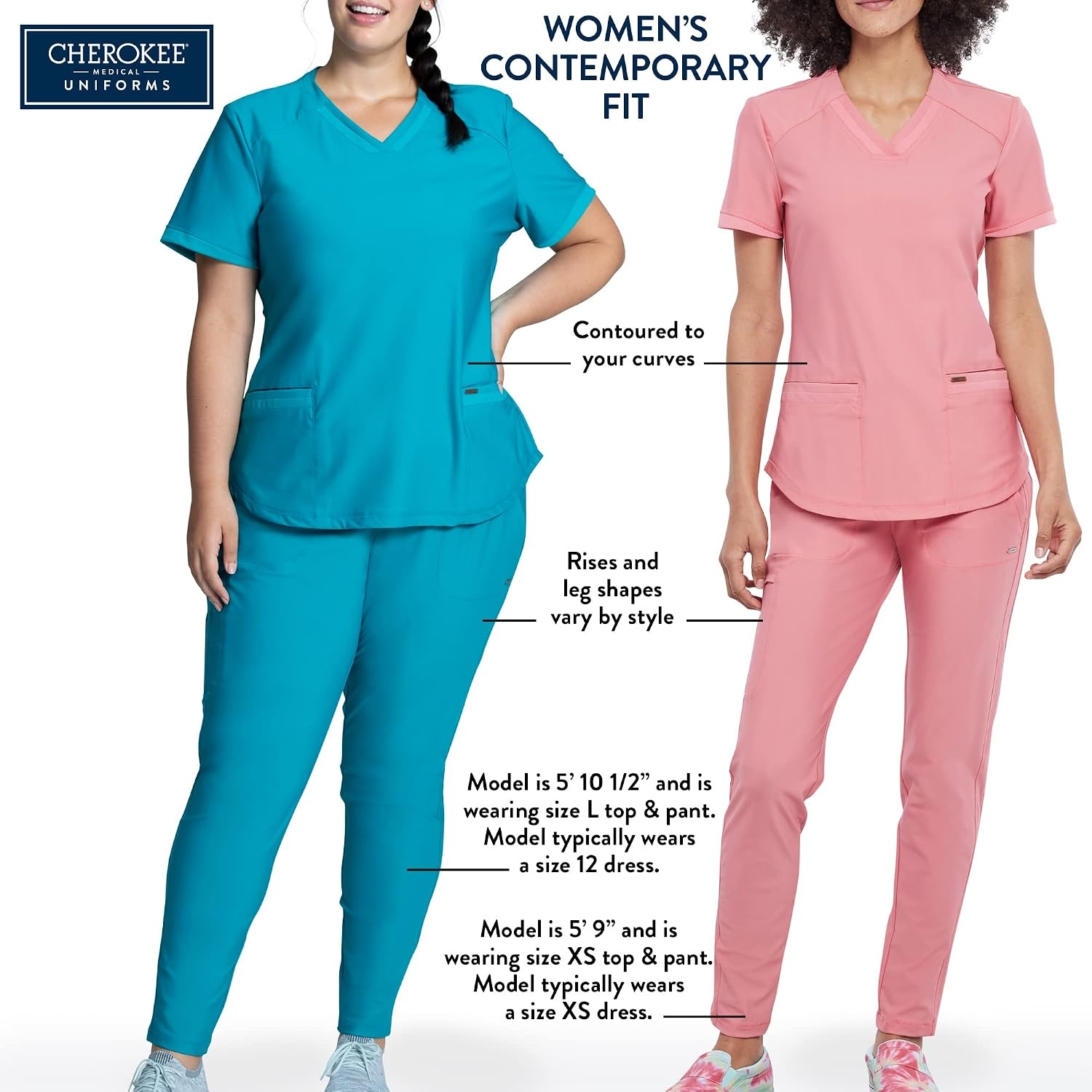 image:imageCherokee Womens Mid Rise Straight Leg Pullon PantCiel