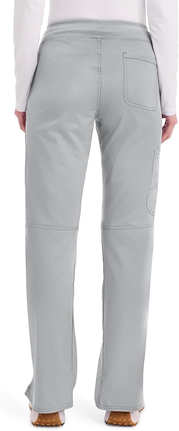 image:imageCherokee Womens Mid Rise Straight Leg Pullon PantGrey