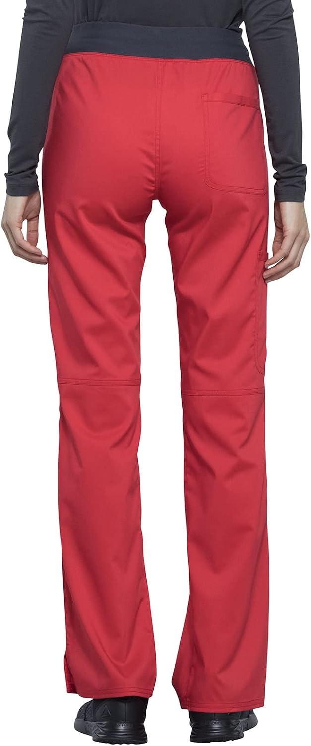 image:imageCherokee Womens Mid Rise Straight Leg Pullon PantHot Tomato