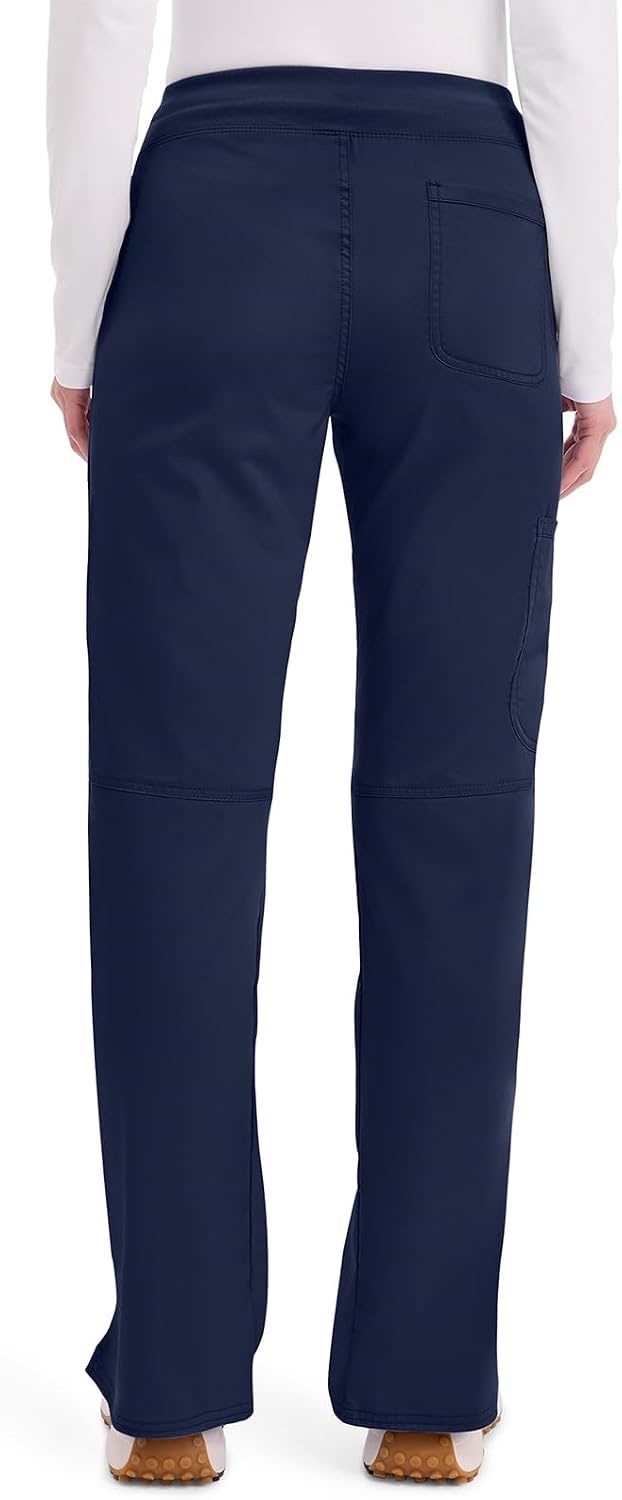 image:imageCherokee Womens Mid Rise Straight Leg Pullon PantNavy