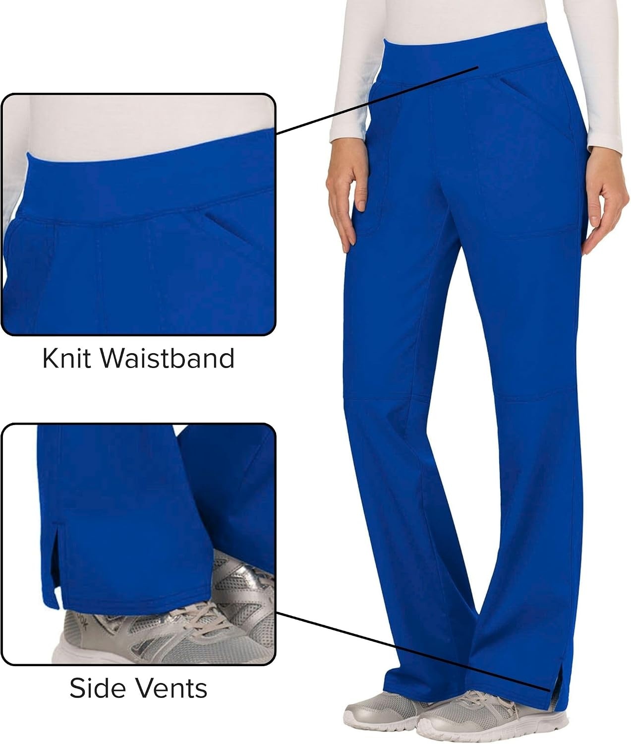 image:imageCherokee Womens Mid Rise Straight Leg Pullon PantRoyal