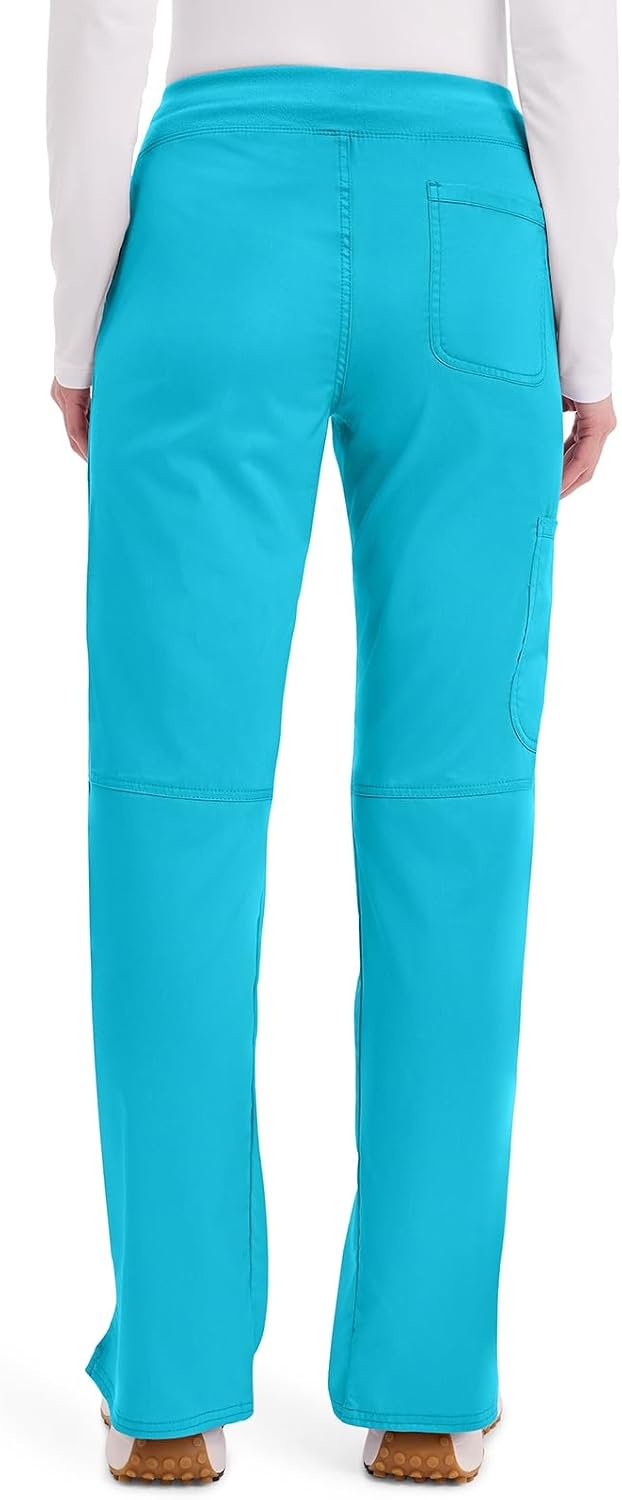 image:imageCherokee Womens Mid Rise Straight Leg Pullon PantTurquoise