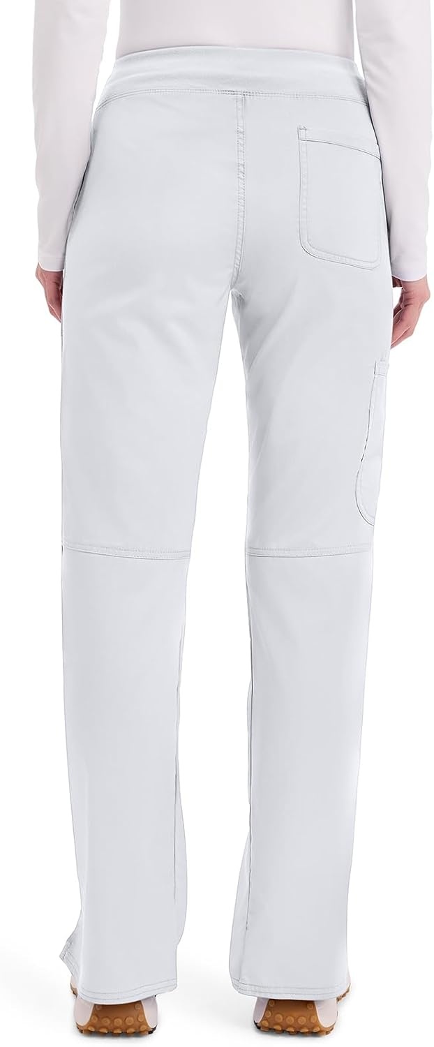 image:imageCherokee Womens Mid Rise Straight Leg Pullon PantWhite