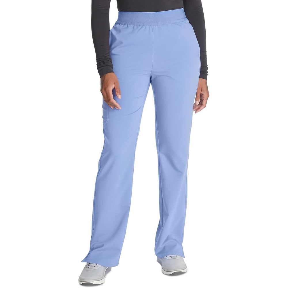 image:imageCherokee Atmos Scrub Pants for Women Straight Leg PullOn Mid RiseBlissful Sky
