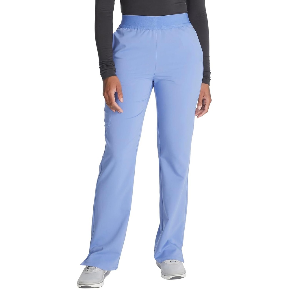 image:imageCherokee Atmos Scrub Pants for Women Straight Leg PullOn Mid RiseCiel