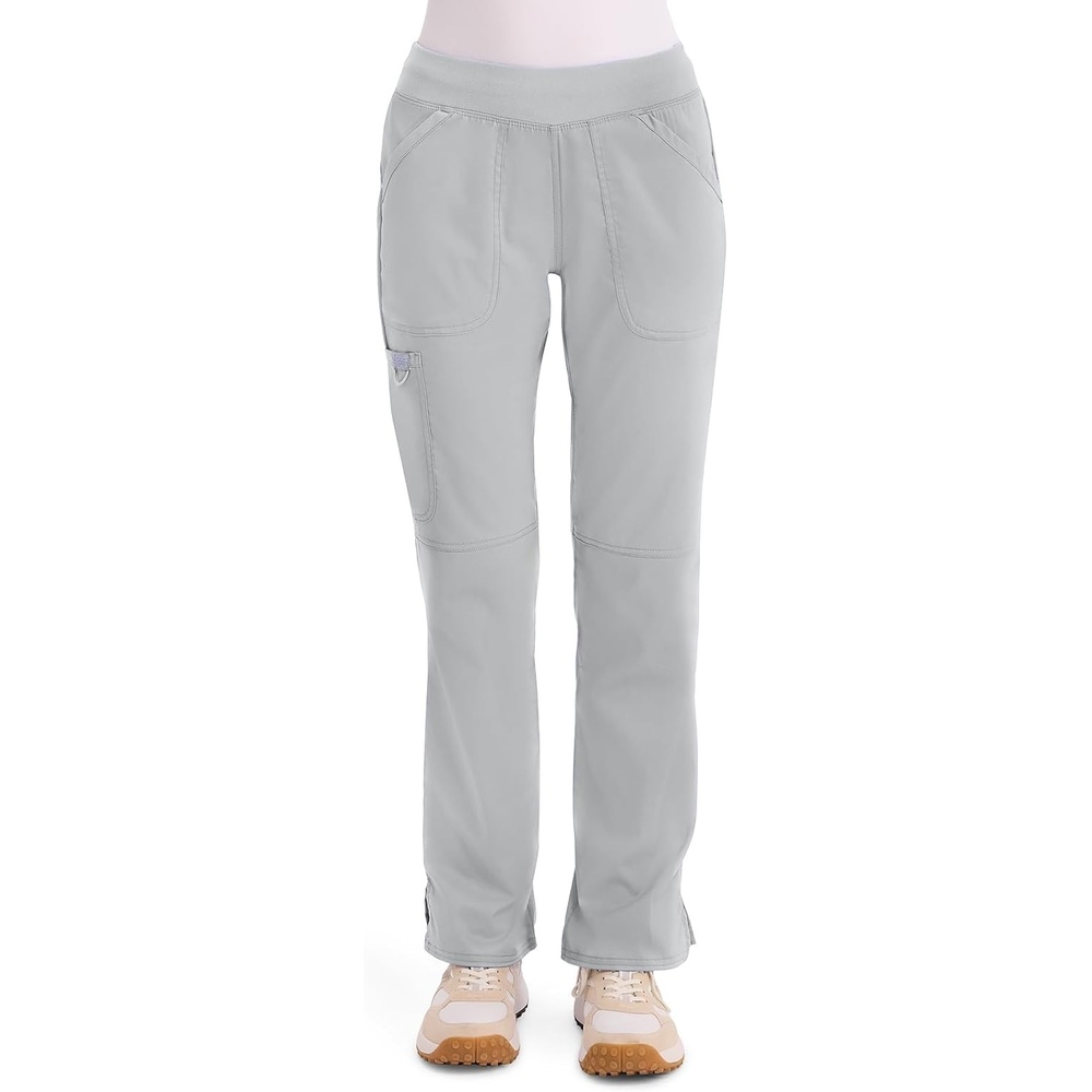 image:imageCherokee Womens Mid Rise Straight Leg Pullon PantGrey