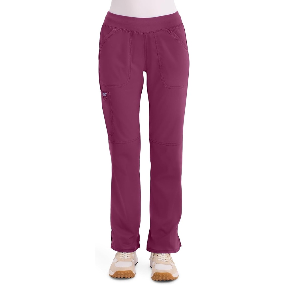 image:imageCherokee Womens Mid Rise Straight Leg Pullon PantWine