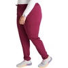 Cherokee Atmos Mid Rise Scrub Pants for Women Pull-On Jogger 4 Pockets(Wine)