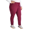 Cherokee Atmos Mid Rise Scrub Pants for Women Pull-On Jogger 4 Pockets(Wine)
