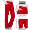 Cherokee Women’s Mid Rise Straight Leg Pull-on Pant(Red)