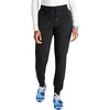 Cherokee Atmos Mid Rise Scrub Pants for Women Pull-On Jogger 4 Pockets(Black)