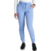 Cherokee Atmos Mid Rise Scrub Pants for Women Pull-On Jogger 4 Pockets(Ciel)