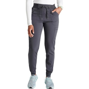 Cherokee Atmos Mid Rise Scrub Pants for Women Pull-On Jogger 4 Pockets(Pewter)