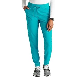 Cherokee Atmos Mid Rise Scrub Pants for Women Pull-On Jogger 4 Pockets(Teal Blue)