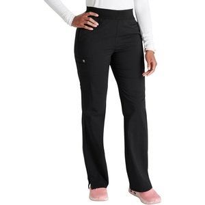Cherokee Atmos Scrub Pants for Women Straight Leg Pull-On Mid Rise(Black)