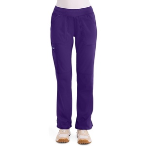 Cherokee Women’s Mid Rise Straight Leg Pull-on Pant(Grape)