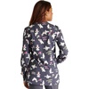 Cherokee Printed Snap Front Womens Scrub Jacket with 2 Pockets(Calma Llama)