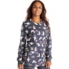 Cherokee Printed Snap Front Womens Scrub Jacket with 2 Pockets(Calma Llama)