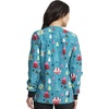 Cherokee Printed Snap Front Womens Scrub Jacket with 2 Pockets(Happy Holidogs)