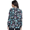 Cherokee Printed Snap Front Womens Scrub Jacket with 2 Pockets(I’m a Dentisaurus)