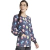 Cherokee Printed Snap Front Womens Scrub Jacket with 2 Pockets(Science Friends)