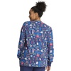 Cherokee Printed Snap Front Womens Scrub Jacket with 2 Pockets(Scrub Life)