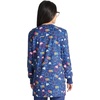 Cherokee Printed Snap Front Womens Scrub Jacket with 2 Pockets(Sweet Tooth)