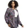 Cherokee Printed Snap Front Womens Scrub Jacket with 2 Pockets(Work of Heart)