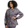 Cherokee Printed Snap Front Womens Scrub Jacket with 2 Pockets(Work of Heart)