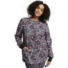 Cherokee Printed Snap Front Womens Scrub Jacket with 2 Pockets(Work of Heart)