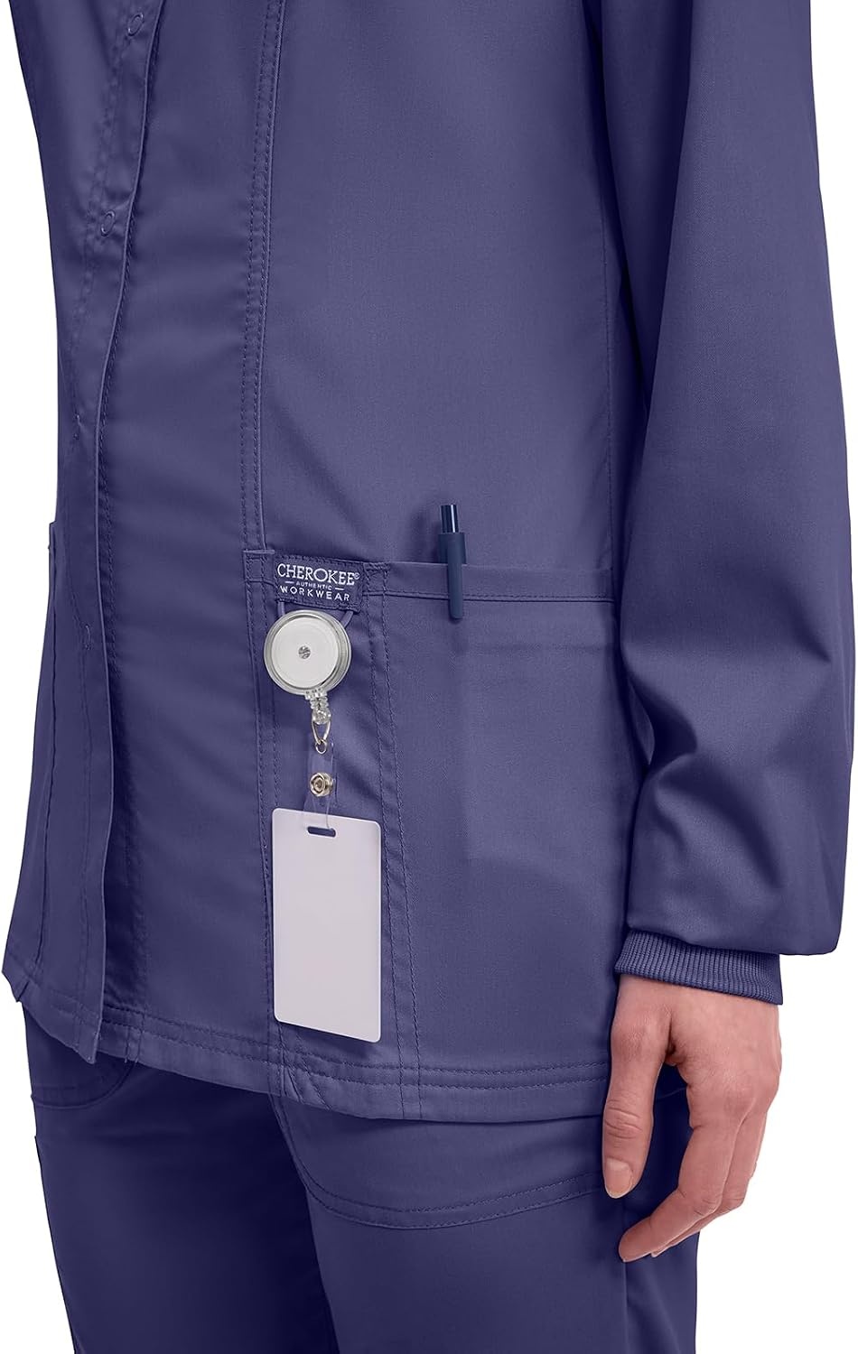 image:imageCherokee WW Revolution Scrub Jackets for Woman Snap Front Nurse JacketGrape