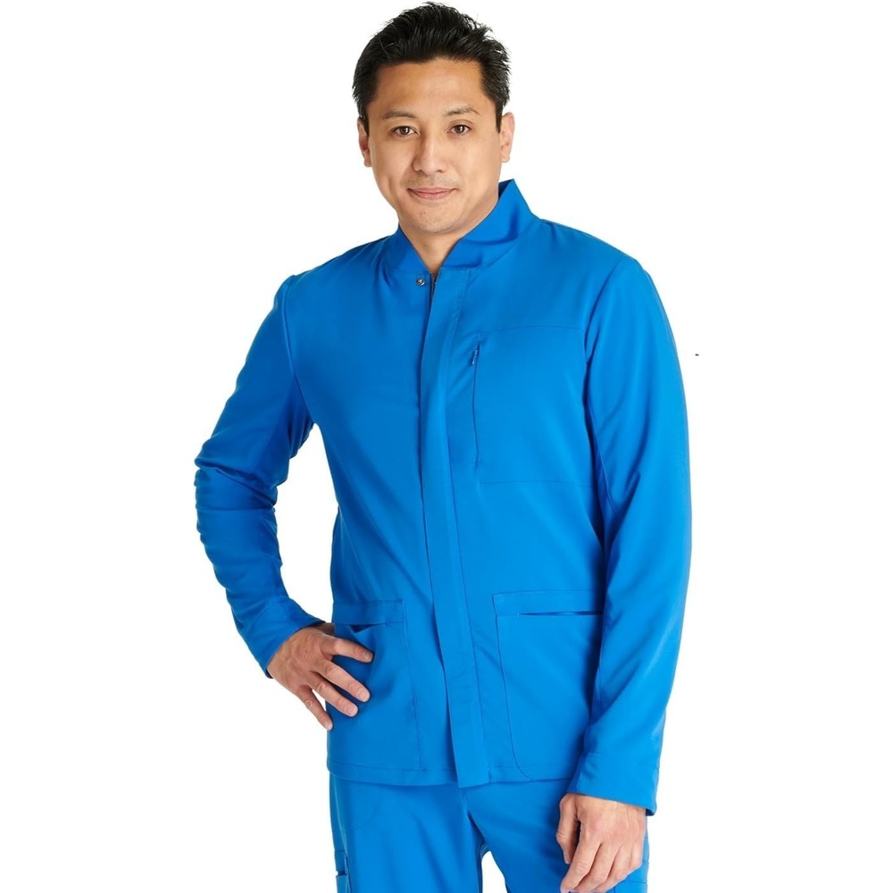 image:imageCherokee Atmos Scrub Jacket for Men Zip Front Stand Up Collar 3 PocketsRoyal