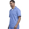 Cherokee Men’s Zip Up Jacket, Traditional Fit Lapel Collar with Half Sleeves 4300(Ciel)