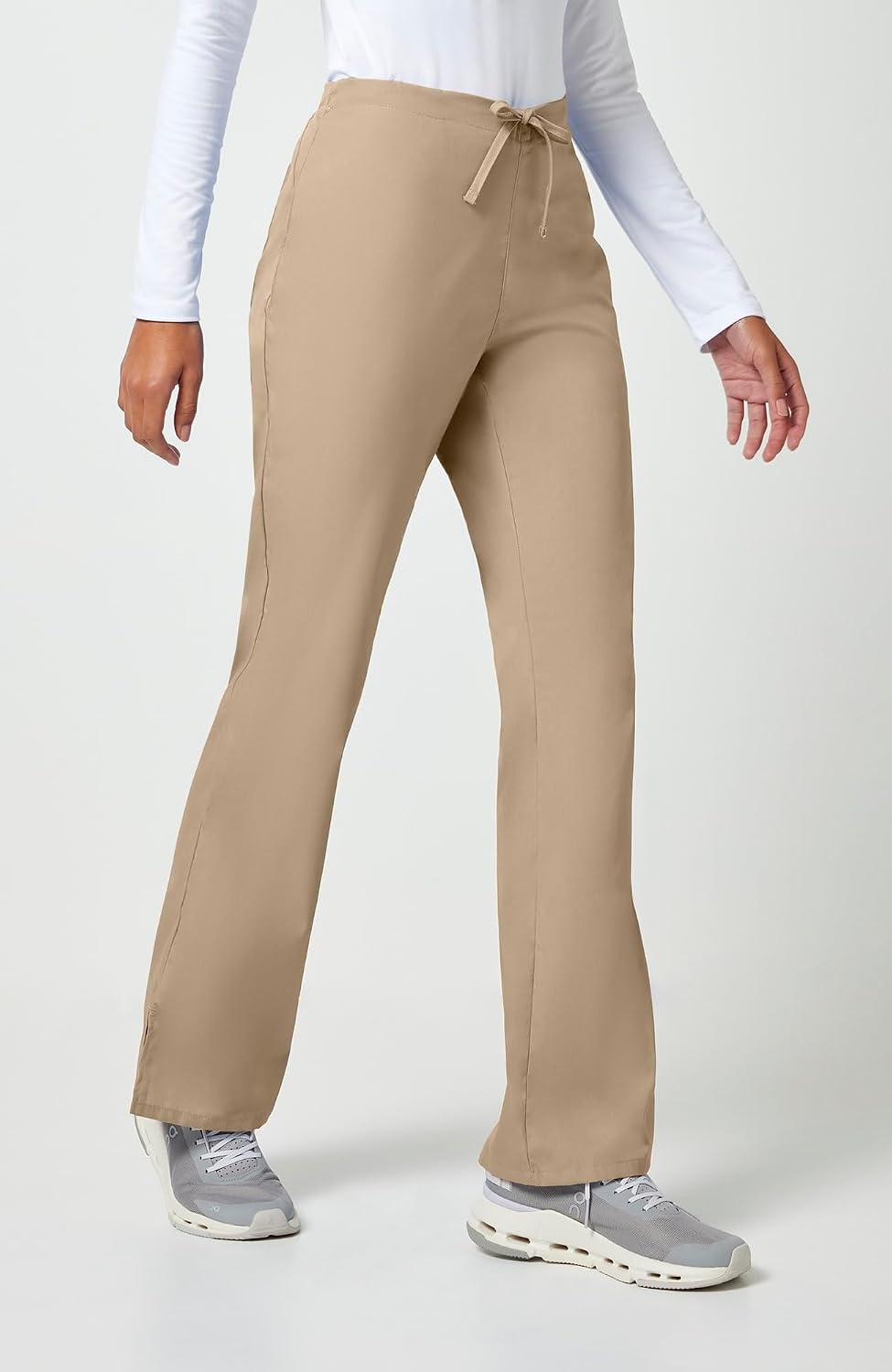 image:imageCherokee WW Originals Scrub Pants for Women Flare Leg 3 PocketsKhaki